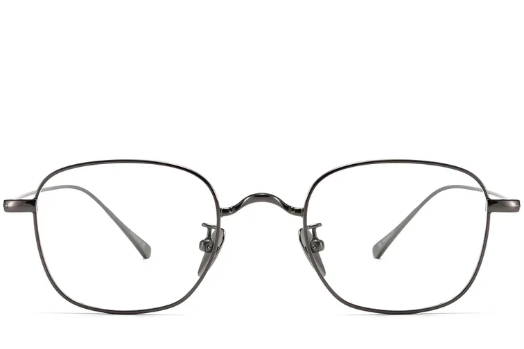 Rectangular Grey Titanium Glasses #BS1913-0051