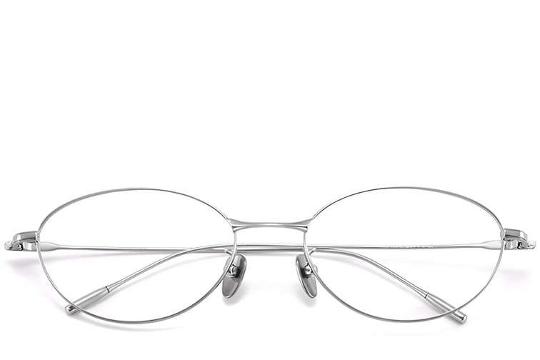 Oval Silver Titanium Glasses #BS1913-0052