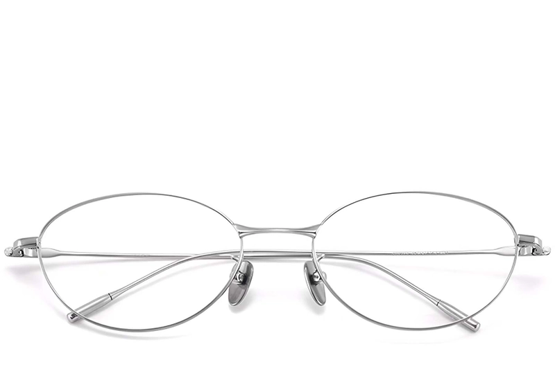 Oval Silver Titanium Glasses #BS1913-0052