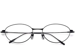 Oval Black Titanium Glasses #BS1913-0054