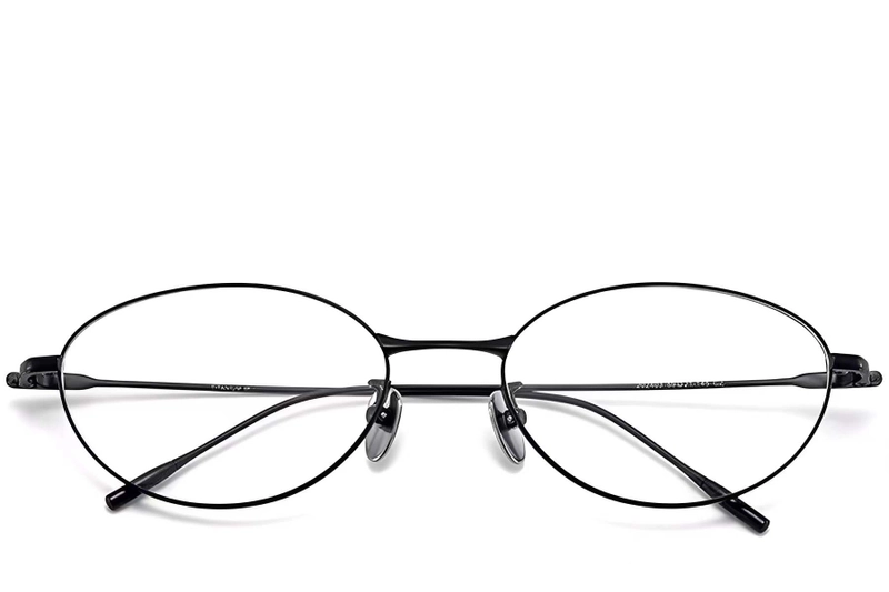 Oval Black Titanium Glasses #BS1913-0054