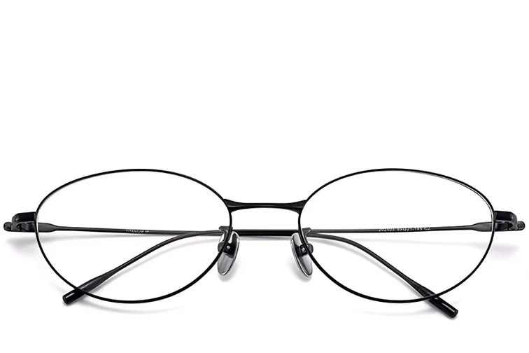 Gafas ovaladas de titanio negro #BS1913-0054