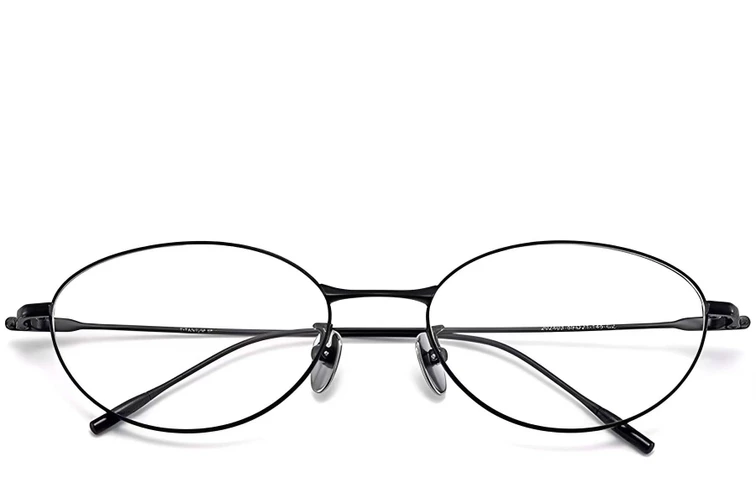 Gafas ovaladas de titanio negro #BS1913-0054