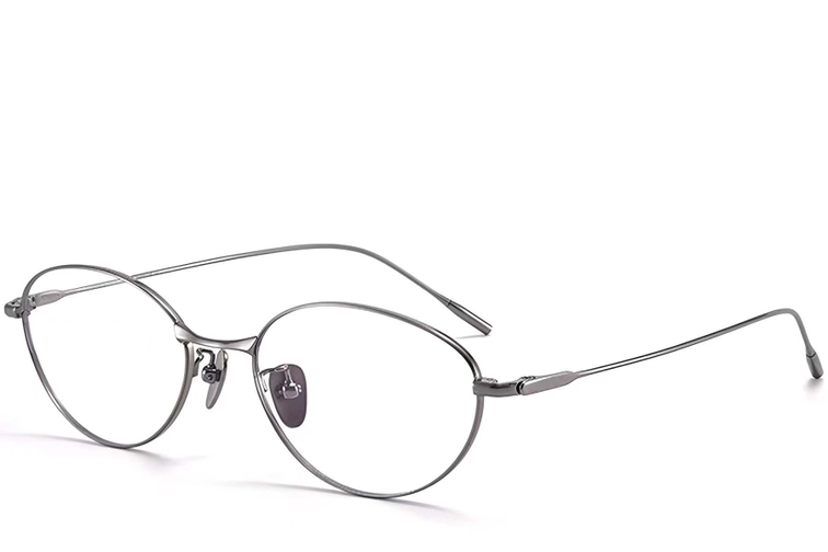 Oval Grey Titanium Glasses #BS1913-0055