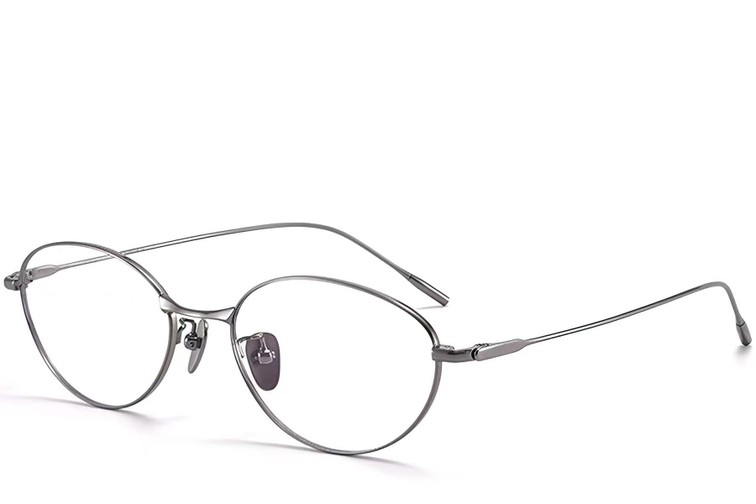Ovale graue Titanbrille #BS1913-0055