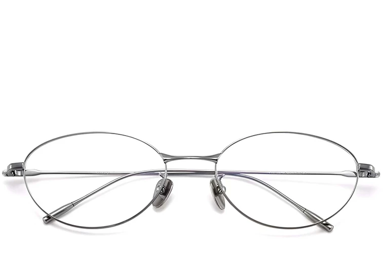 Ovale graue Titanbrille #BS1913-0055