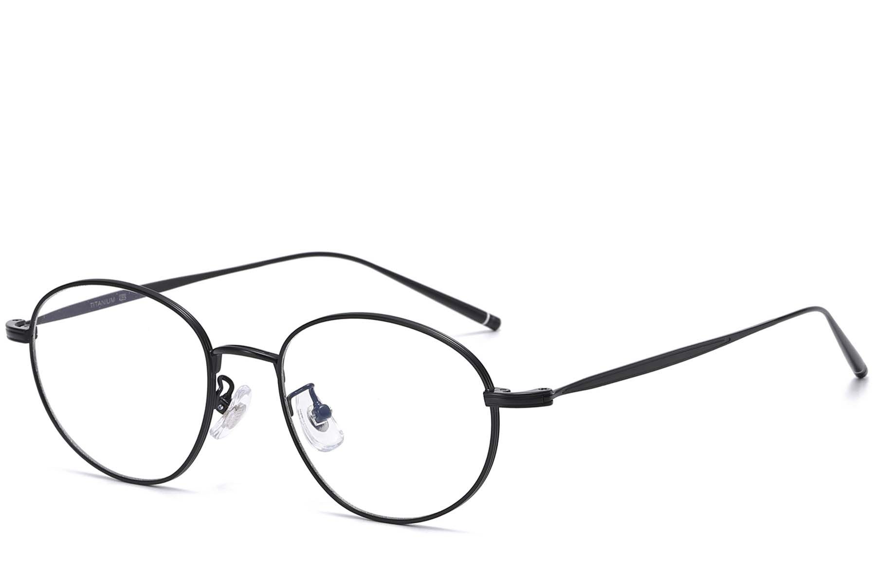 Gafas ovaladas de titanio negro #BS1913-0056