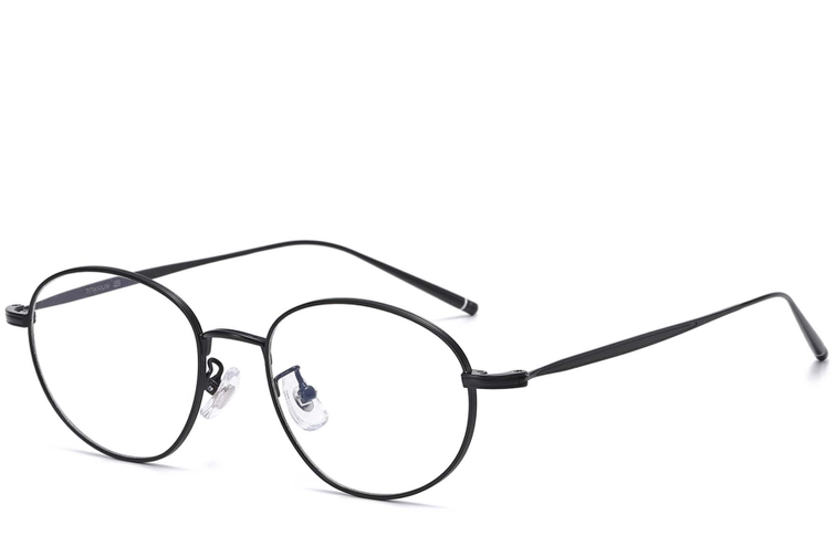 Oval Black Titanium Glasses #BS1913-0056