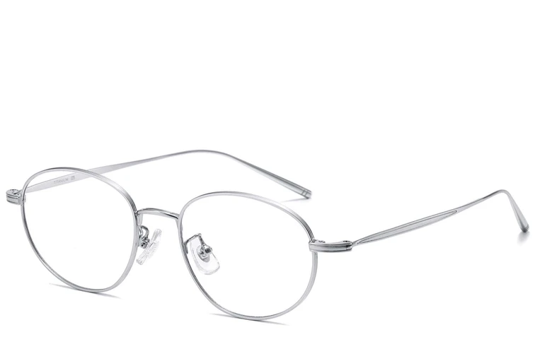 Oval Silver Titanium Glasses #BS1913-0058