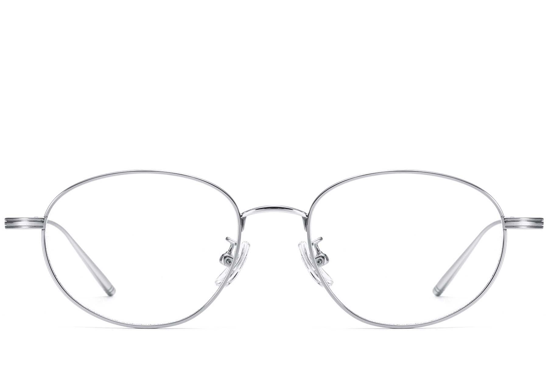 Oval Silver Titanium Glasses #BS1913-0058