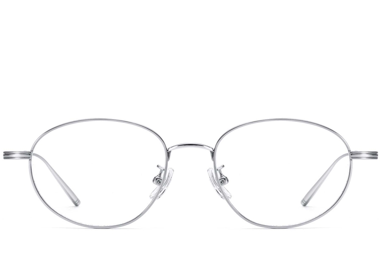 Oval Silver Titanium Glasses #BS1913-0058