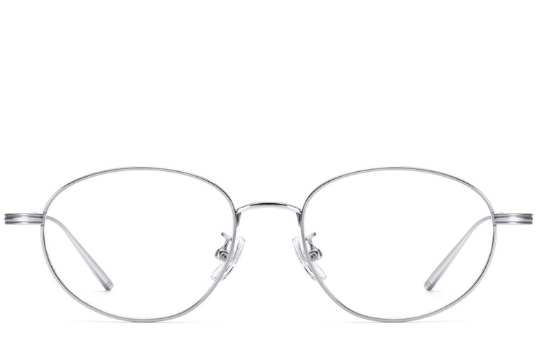 Oval Silver Titanium Glasses #BS1913-0058