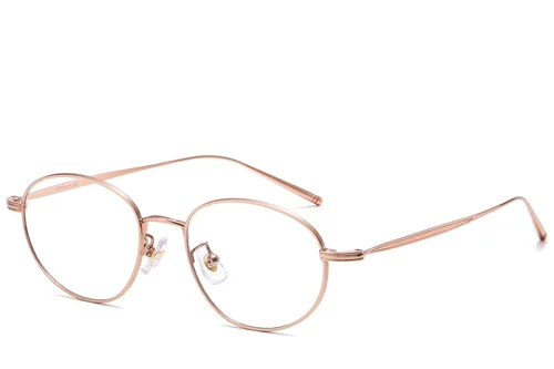 Lunettes ovales roses en titane #BS1913-0059