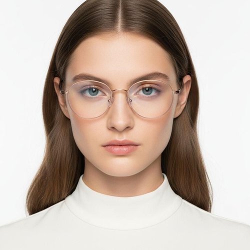 Lunettes ovales roses en titane #BS1913-0059