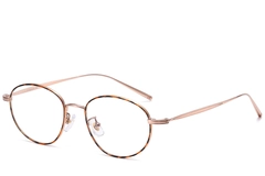 Oval Tortoiseshell Titanium Glasses #BS1913-0060