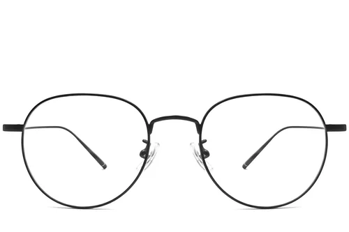 Lunettes ovales en titane noir #BS1913-0061