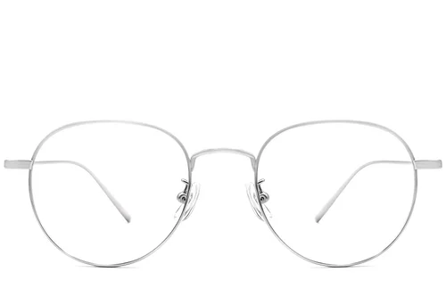 Lunettes ovales en titane argenté #BS1913-0063