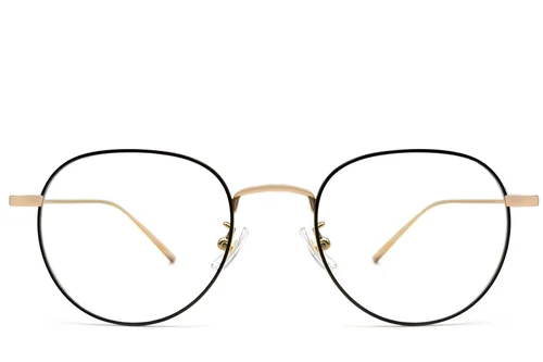 Lunettes ovales en titane noir #BS1913-0064