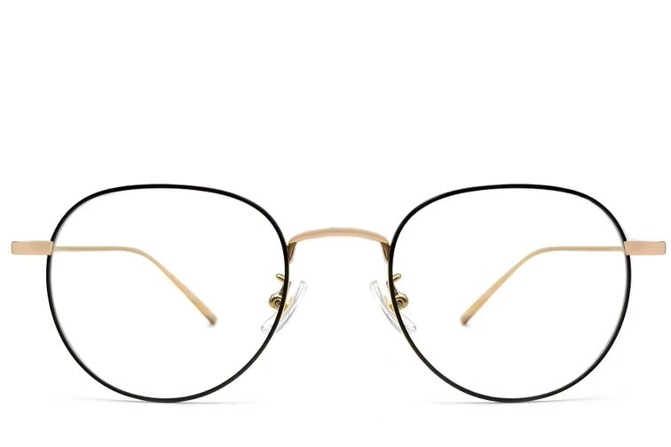 Ovale schwarze Titanbrille #BS1913-0064