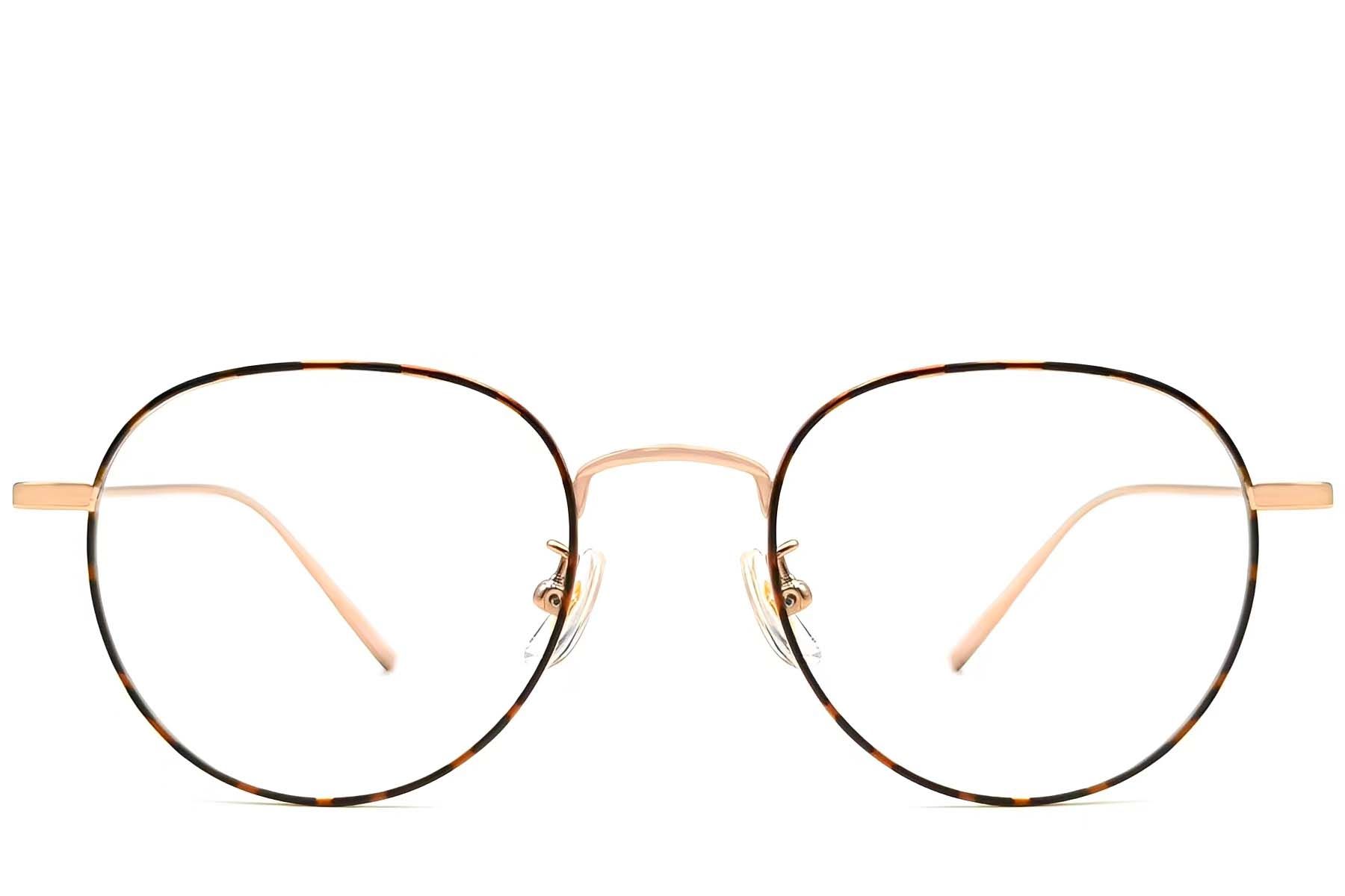 Oval Tortoiseshell Titanium Glasses #BS1913-0065