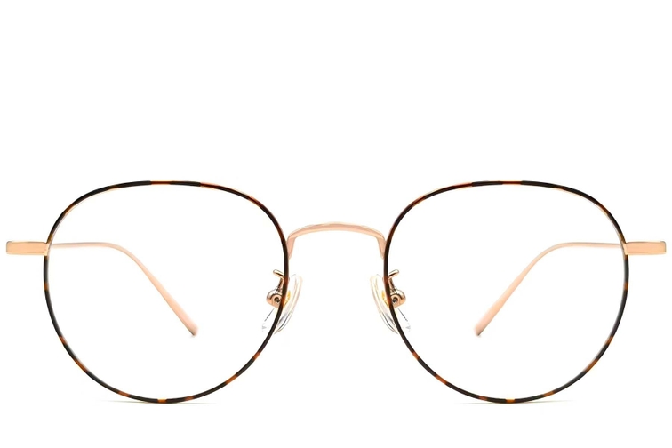 Oval Tortoiseshell Titanium Glasses #BS1913-0065