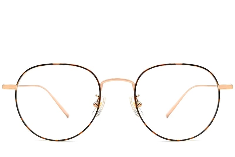 Oval Tortoiseshell Titanium Glasses #BS1913-0065