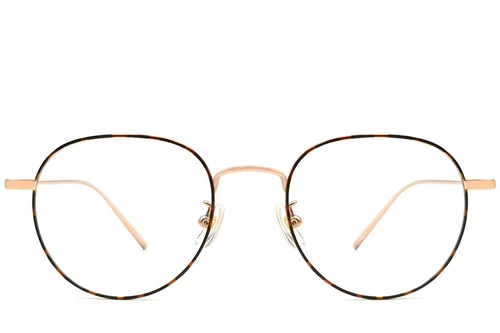 Oval Tortoiseshell Titanium Glasses #BS1913-0065