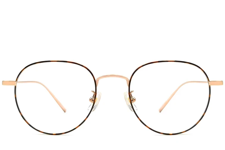 Oval Tortoiseshell Titanium Glasses #BS1913-0065