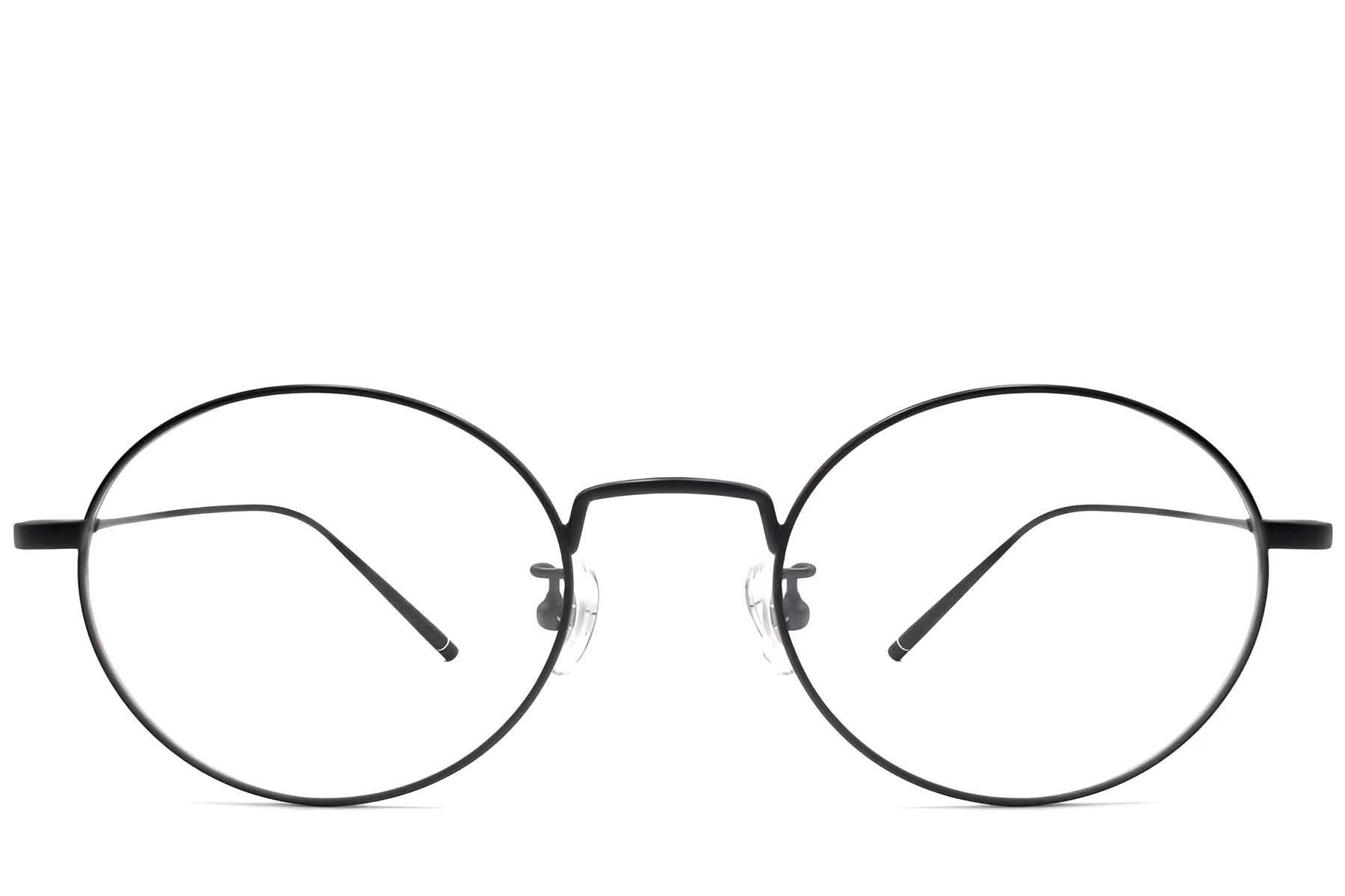 Oval Black Titanium Glasses #BS1913-0066