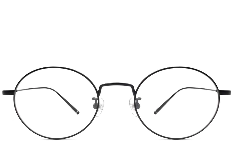 Oval Black Titanium Glasses #BS1913-0066
