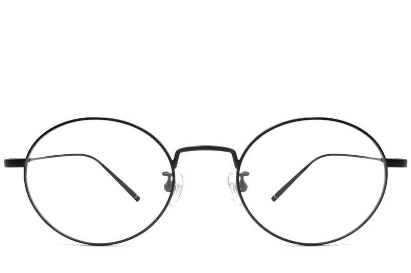 Oval Black Titanium Glasses #BS1913-0066