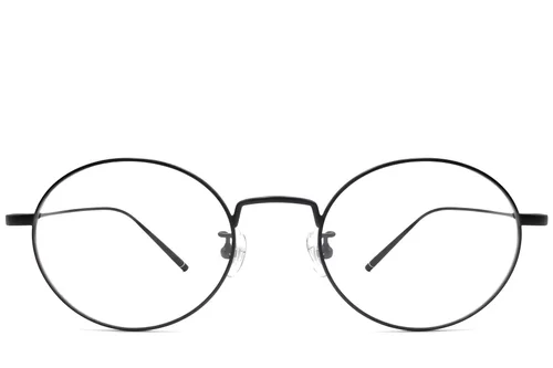 Lunettes ovales en titane noir #BS1913-0066