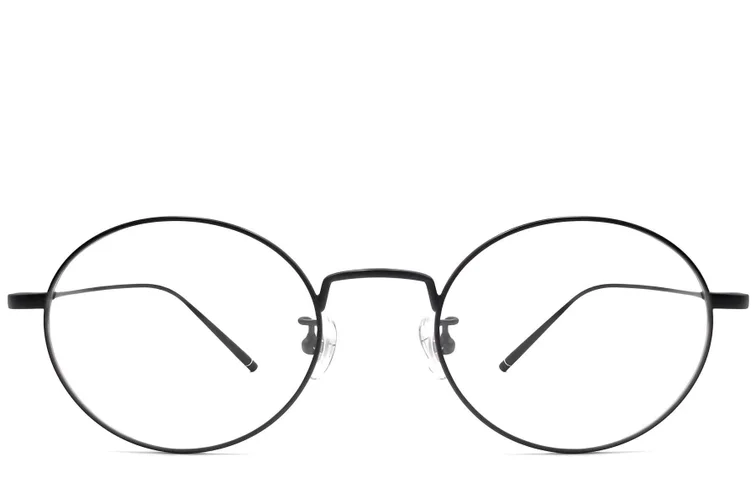 Oval Black Titanium Glasses #BS1913-0066