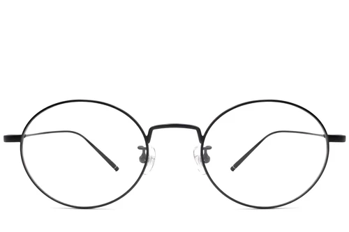 Oval Black Titanium Glasses #BS1913-0066