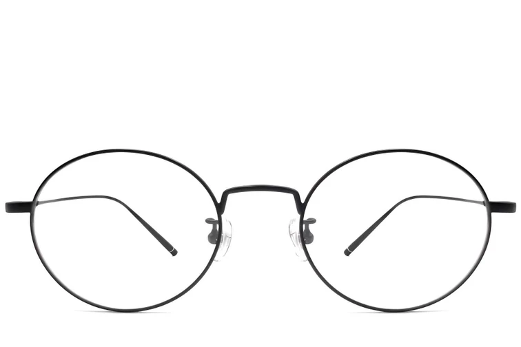 Oval Black Titanium Glasses #BS1913-0066