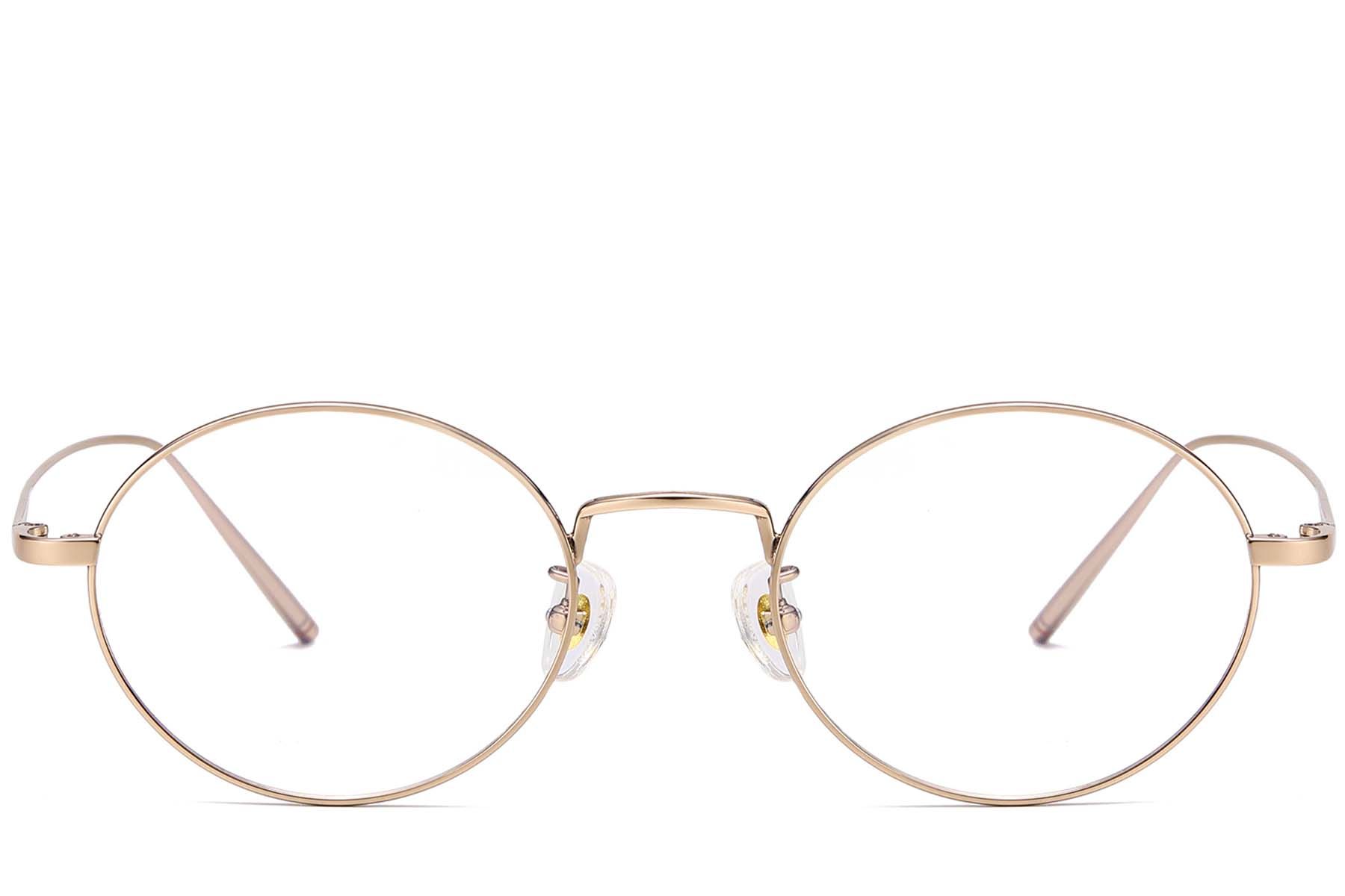 Oval Golden Titanium Glasses #BS1913-0067