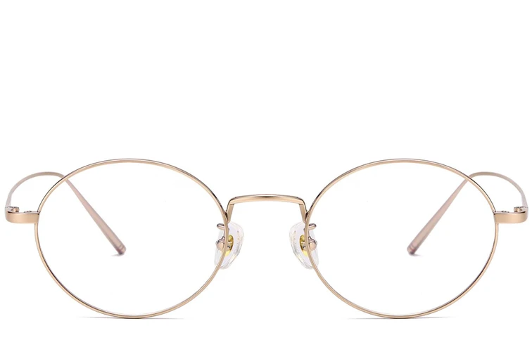Oval Golden Titanium Glasses #BS1913-0067
