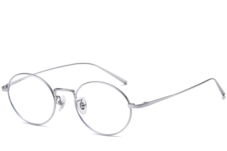 Oval Silver Titanium Glasses #BS1913-0068