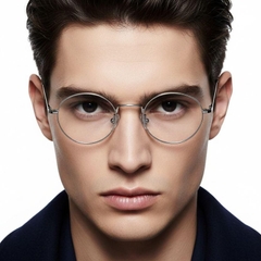 Gafas ovaladas de titanio plateado #BS1913-0068