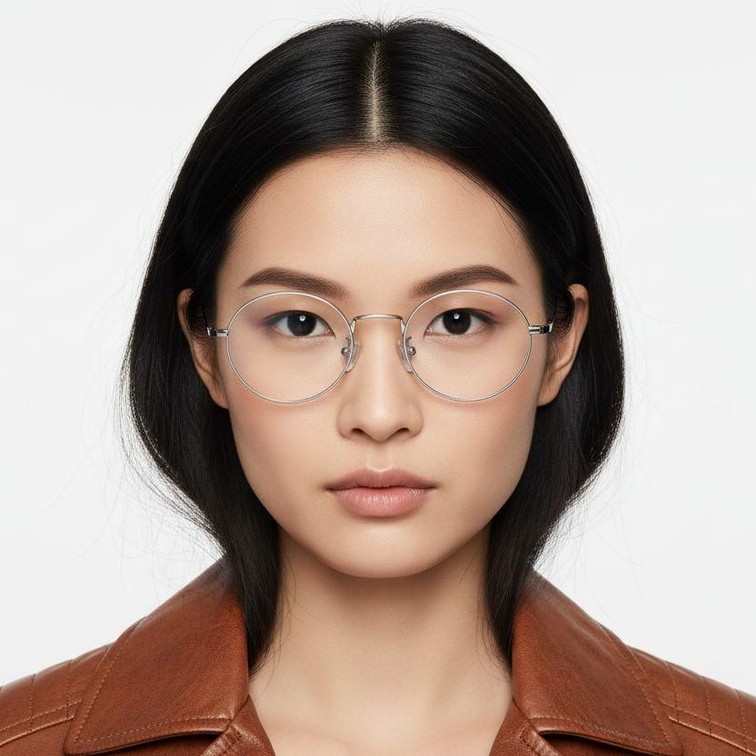 Oval Silver Titanium Glasses #BS1913-0068