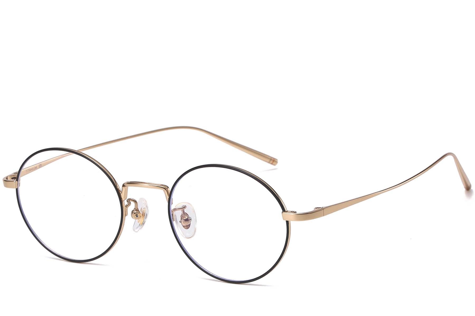 Oval Black Titanium Glasses #BS1913-0069