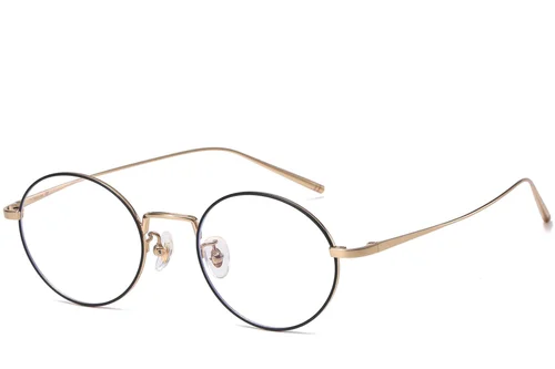 Lunettes ovales en titane noir #BS1913-0069
