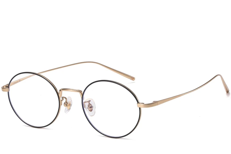 Oval Black Titanium Glasses #BS1913-0069