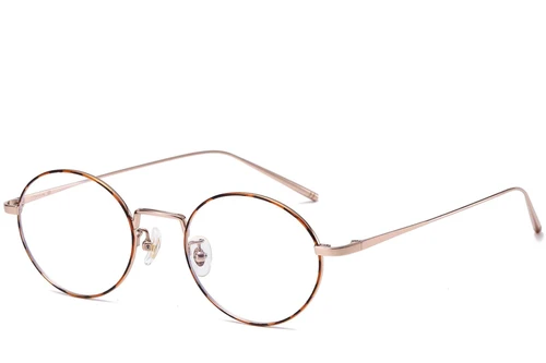 Oval Tortoiseshell Titanium Glasses #BS1913-0070