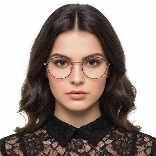 Gafas de titanio ovaladas de carey # BS1913-0070