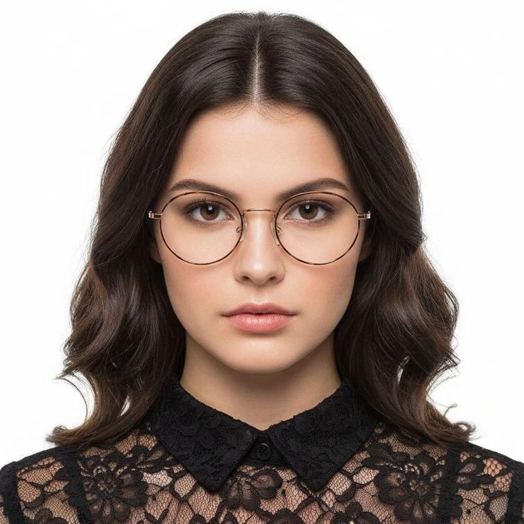 Oval Tortoiseshell Titanium Glasses #BS1913-0070