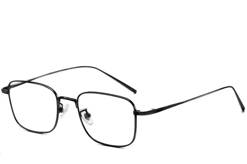 Lunettes rectangulaires en titane noir #BS1913-0071