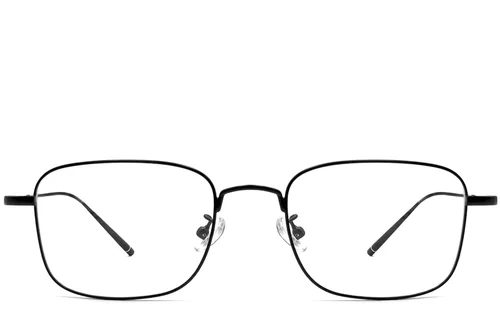 Lunettes rectangulaires en titane noir #BS1913-0071