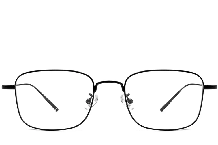 Lunettes rectangulaires en titane noir #BS1913-0071