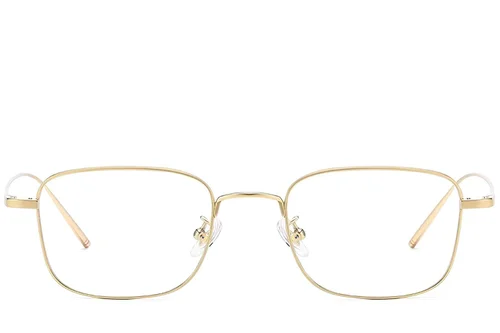 Lunettes rectangulaires en titane doré #BS1913-0072
